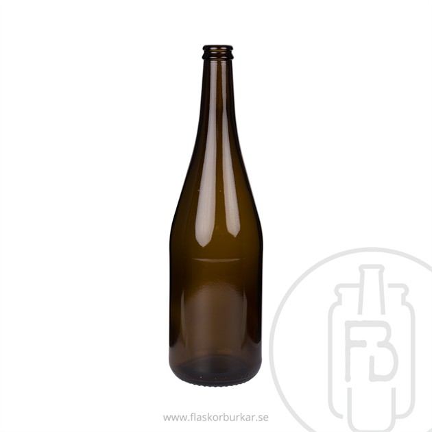 750ml flaska brun, kron 26